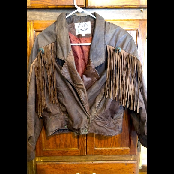 G-HI Jackets & Blazers - Vintage Brown Fringe Jacket
